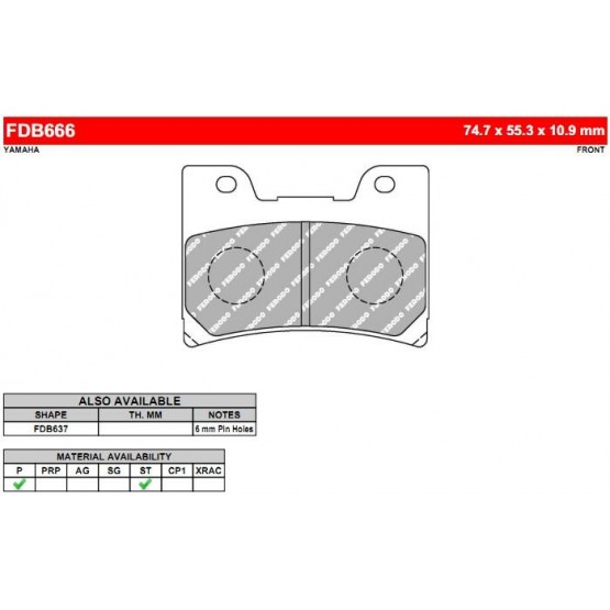 FERODO FDB666P - накладки тормозные FERODO FDB666P - накладки тормозные