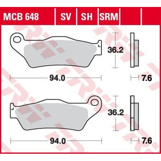 TRW MCB648 - накладки тормозные