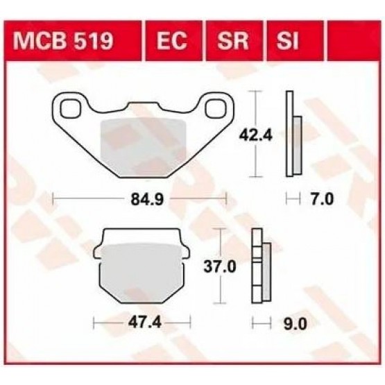 TRW MCB519 - накладки тормозные