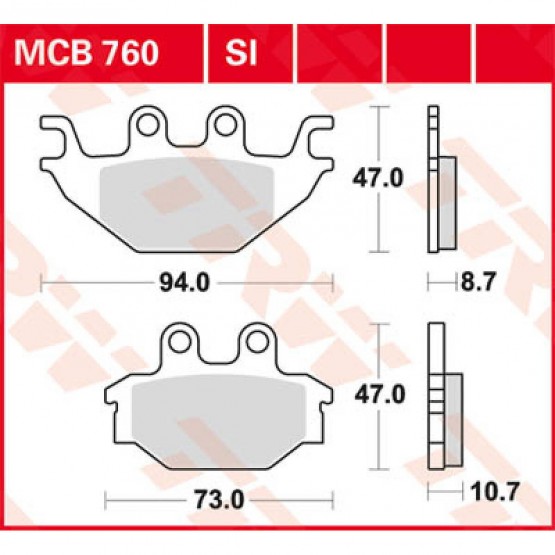 TRW MCB760 - накладки тормозные