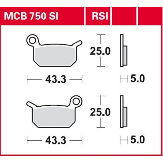 TRW MCB750SI - накладки тормозные