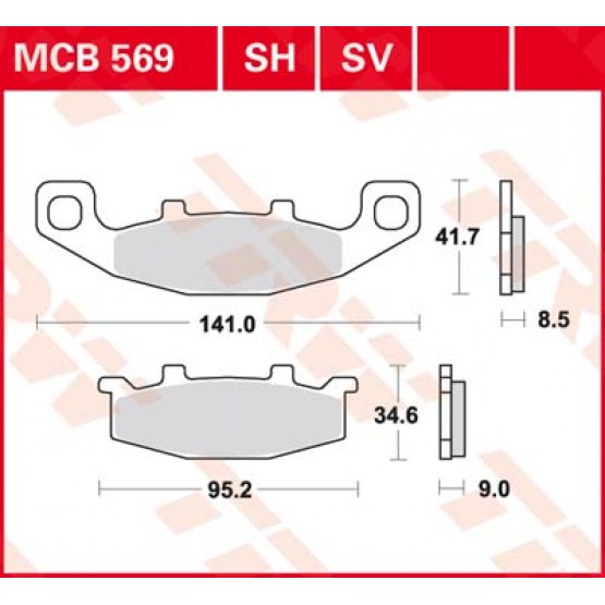 TRW MCB569 - накладки тормозные