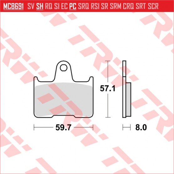 TRW MCB691 - накладки тормозные