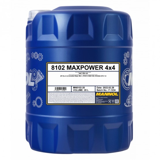 MANNOL Maxpower 4x4 75W-140 LS (GL-5), 20 л.