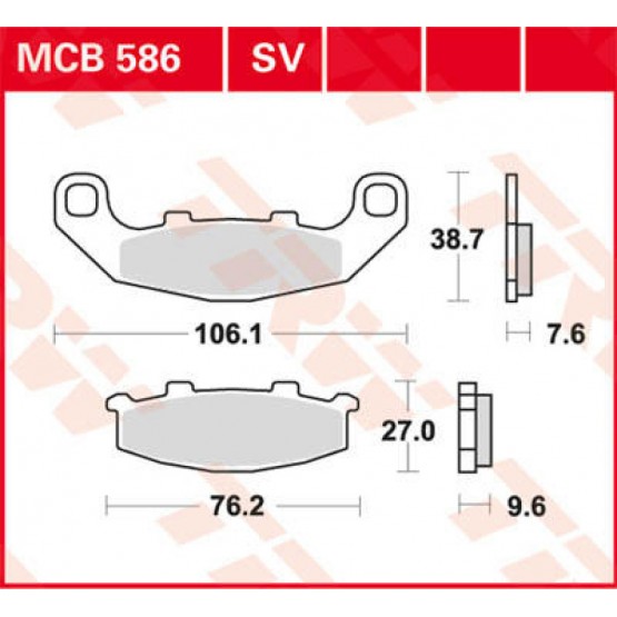 TRW MCB586 - накладки тормозные