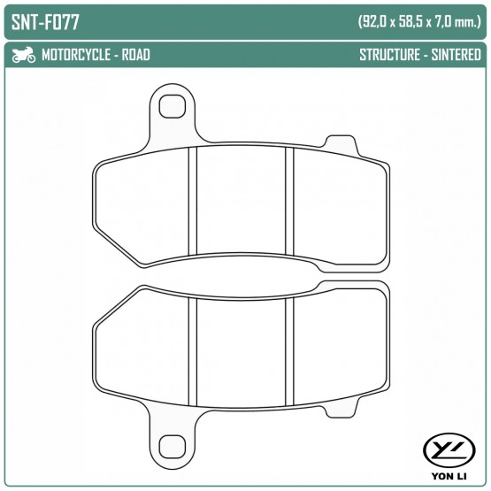YONGLI SNT-F077 - накладки тормозные
