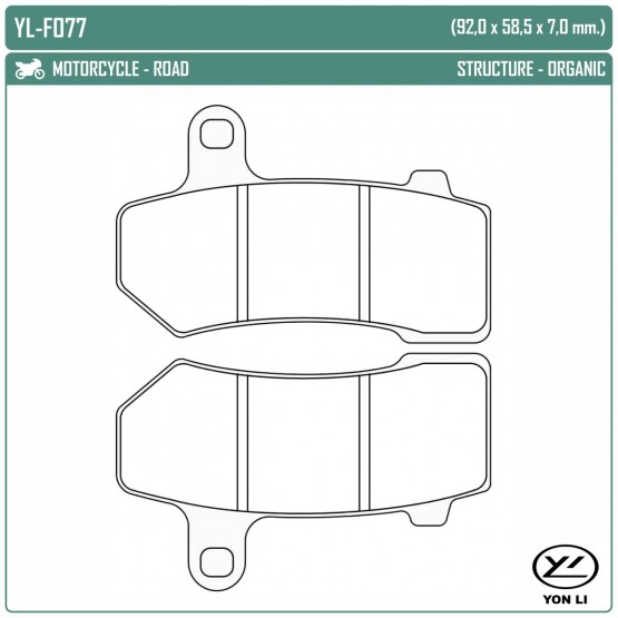 YONGLI YL-F077 - накладки тормозные