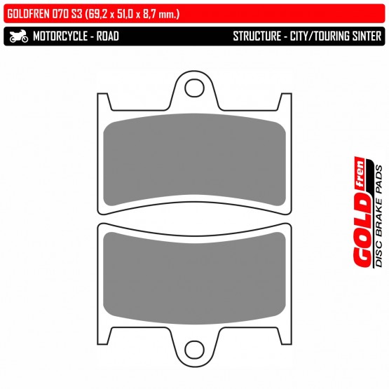 GOLDFREN 070 S3 - накладки тормозные