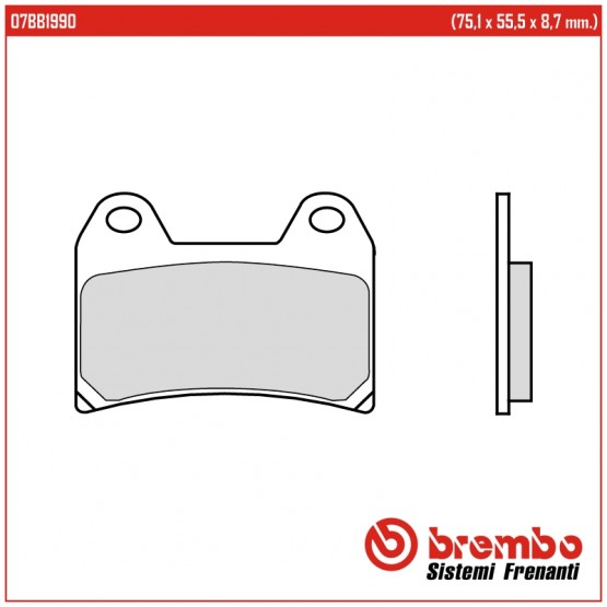 BREMBO 07BB1990 - накладки тормозные