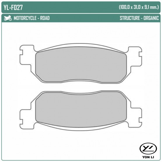 YONGLI YL-F027 - накладки тормозные