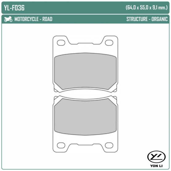 YONGLI YL-F036 - накладки тормозные