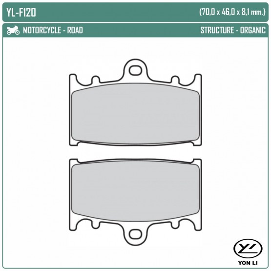 YONGLI YL-F120 - накладки тормозные