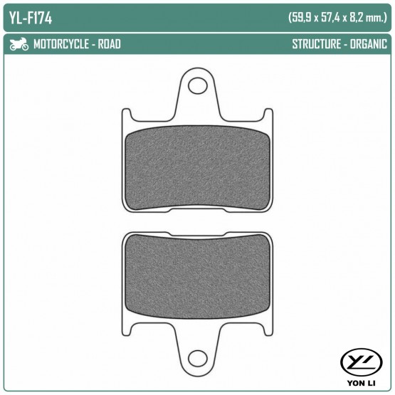 YONGLI YL-F174 - накладки тормозные