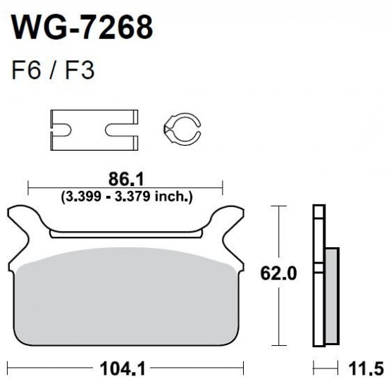 WRP WG-7268-F3 - тормозные накладки