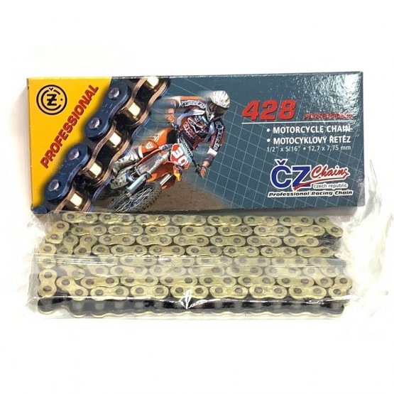 CZ Chains 428 MX Gold - цепь приводная, 108 звеньев