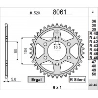 OGNIBENE 8061-R42 - звезда задняя (JTR1478.42)