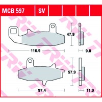 TRW MCB597SV - накладки тормозные