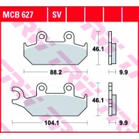 TRW MCB627SV - накладки тормозные