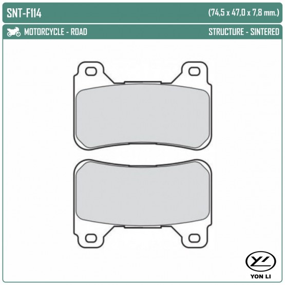 YONGLI SNT-F114 - накладки тормозные