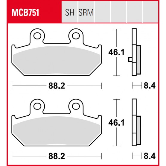 TRW MCB751SRM - накладки тормозные