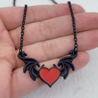 CNAE - подвеска Litle Gothic Heart Red-Black