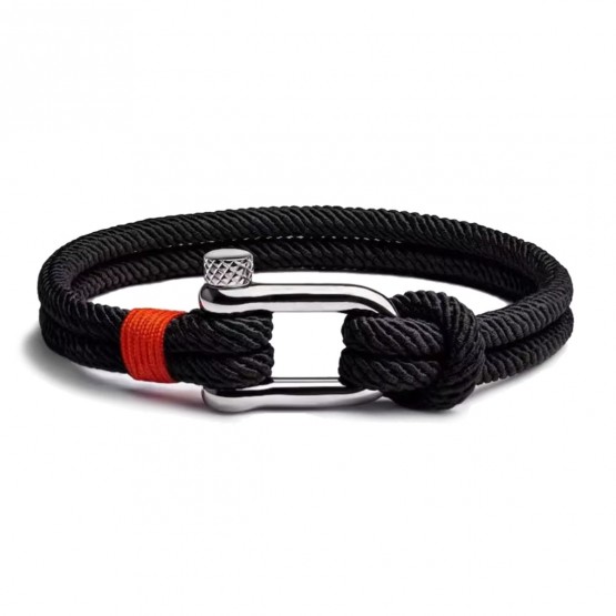 CNAE - браслет Rope SL Black, 19 см.