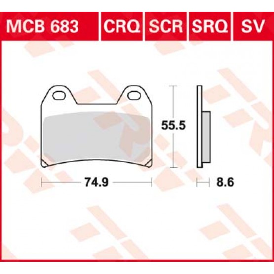 TRW MCB683SV - накладки тормозные