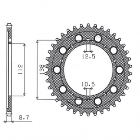 SUNSTAR 1-5485-41 - звезда задняя (JTR302.41)