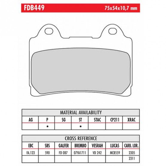 FERODO FDB449P - накладки тормозные