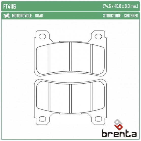 BRENTA FT4116 - накладки тормозные