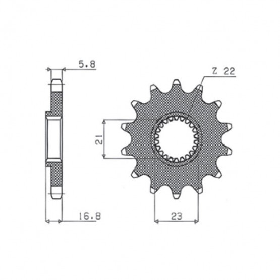 SUNSTAR 370-16 - звезда передняя (JTF582.16)