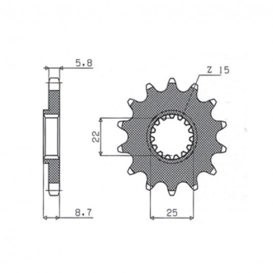 SUNSTAR 357-14 - звезда передняя (JTF1901.14)