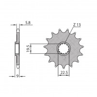 SUNSTAR 3C5-13 - звезда передняя (JTF1443.13SC)