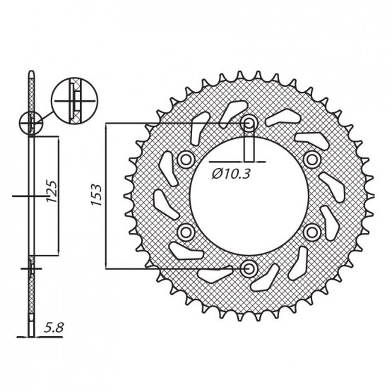 SUNSTAR 1-3565-48 - звезда задняя (JTR301.48)