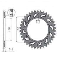 SUNSTAR 1-3592-49 - звезда задняя (JTR251.49)