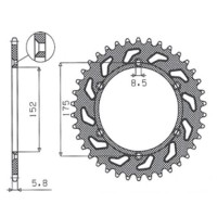 SUNSTAR 1-3685-44 - звезда задняя (JTR853.44)