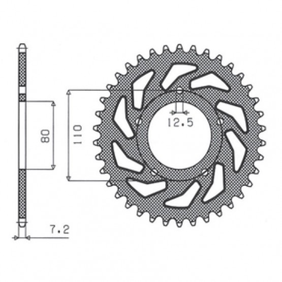 SUNSTAR 1-4335-45 - звезда задняя (JTR1332.45)