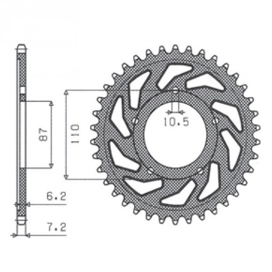 SUNSTAR 1-4386-46 - звезда задняя (JTR807.46)