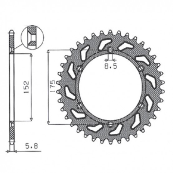 SUNSTAR 1-3685-50 - звезда задняя (JTR853.50)