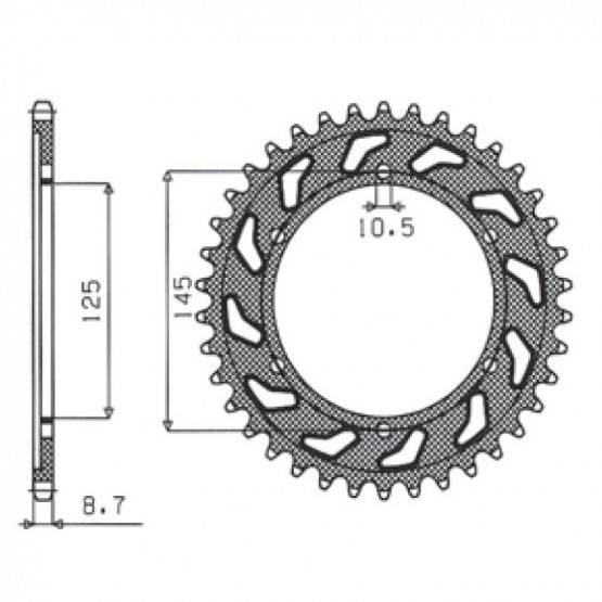 SUNSTAR 1-5544-39 - звезда задняя (JTR865.39)