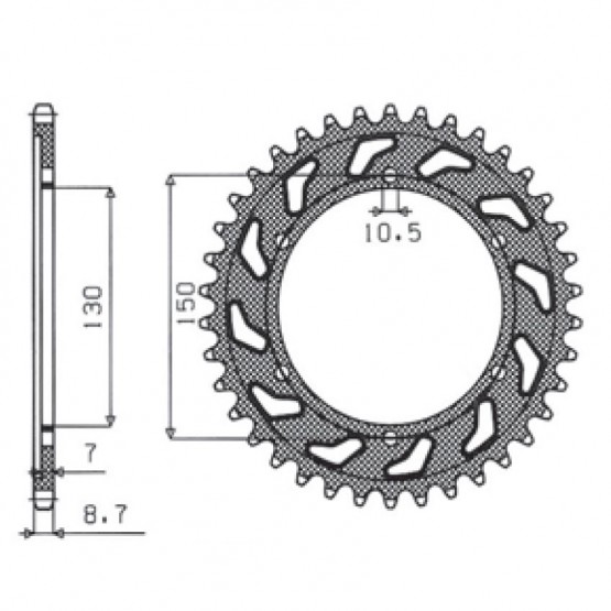 SUNSTAR 1-8601-47 - звезда задняя (JTR866.47)