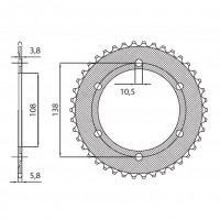 SUNSTAR 1-3516-38 - звезда задняя (JTR1220.38)