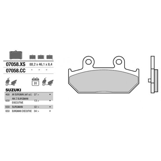 BREMBO 07058CC - накладки тормозные