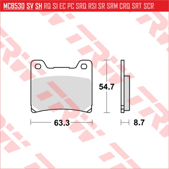 TRW MCB530 - накладки тормозные