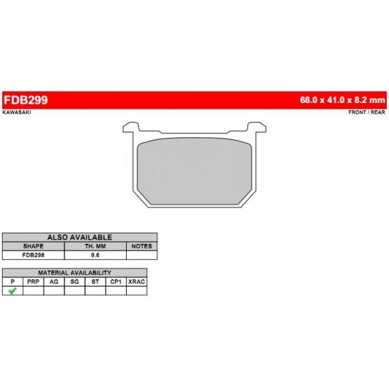 FERODO FDB299P - накладки тормозные