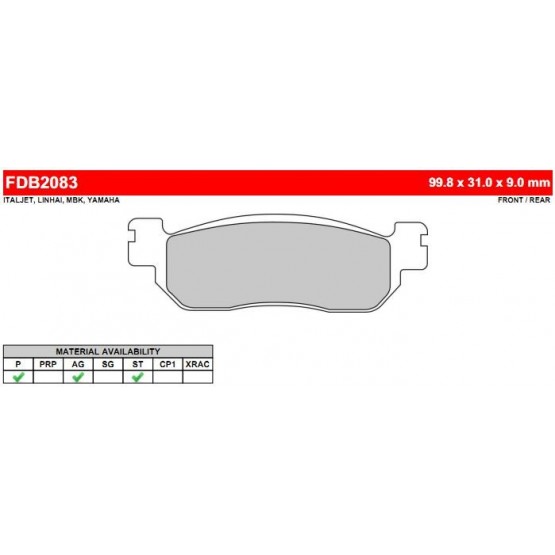 FERODO FDB2083ST - накладки тормозные