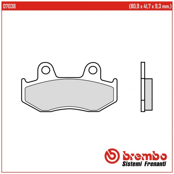 BREMBO 07038CC - накладки тормозные